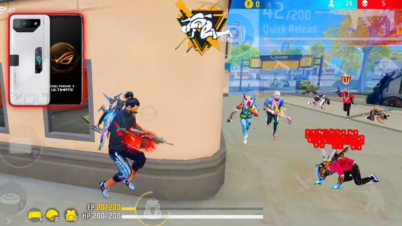 ASUS ROG PHONE 7 ULTIMATE 📱 99.9% HEADSHOT RATE ⚡ SOLO VS SQUAD HIGHLIGHTS 🔥 | FREE FIRE MAX