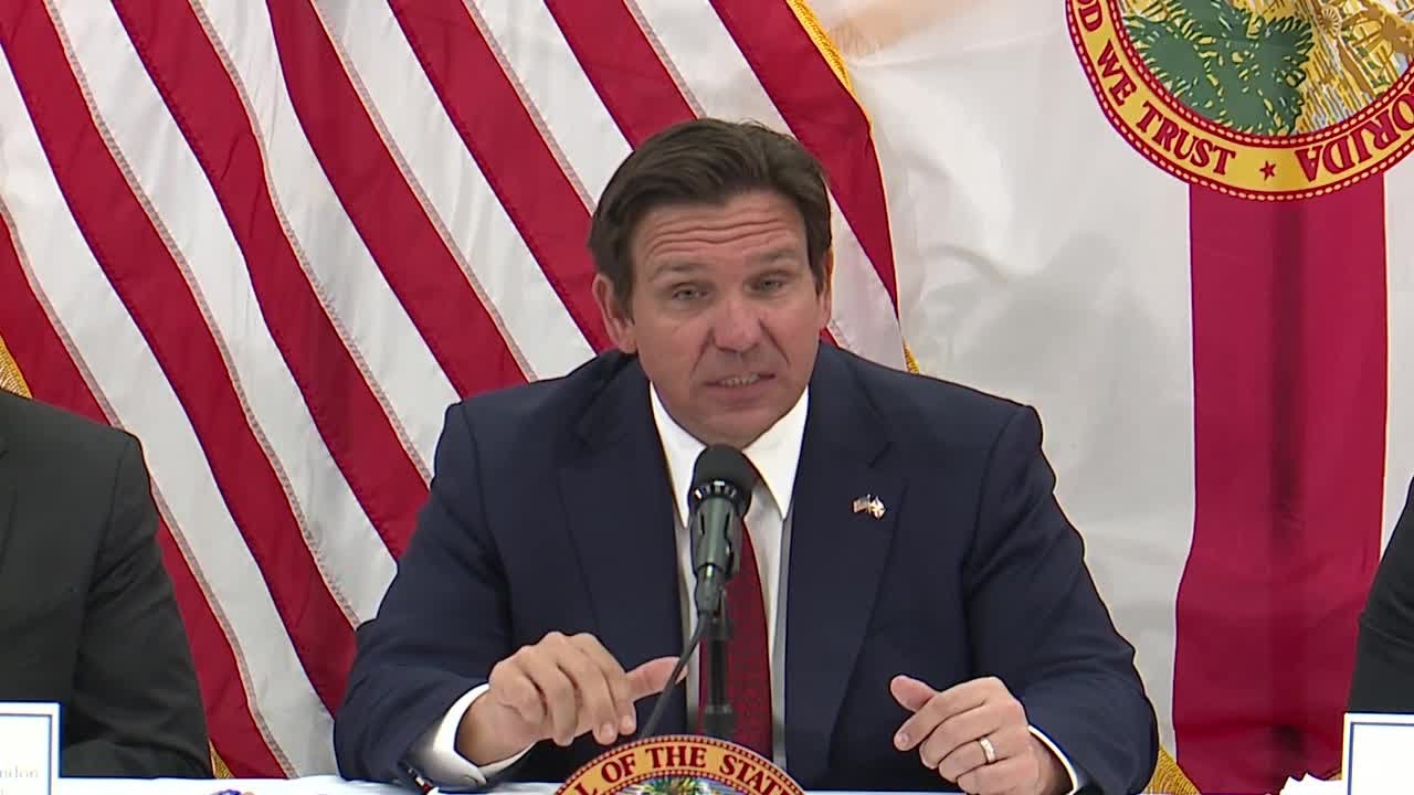 Gov. DeSantis vetoes immigration bill from Ft Myers (RAW)