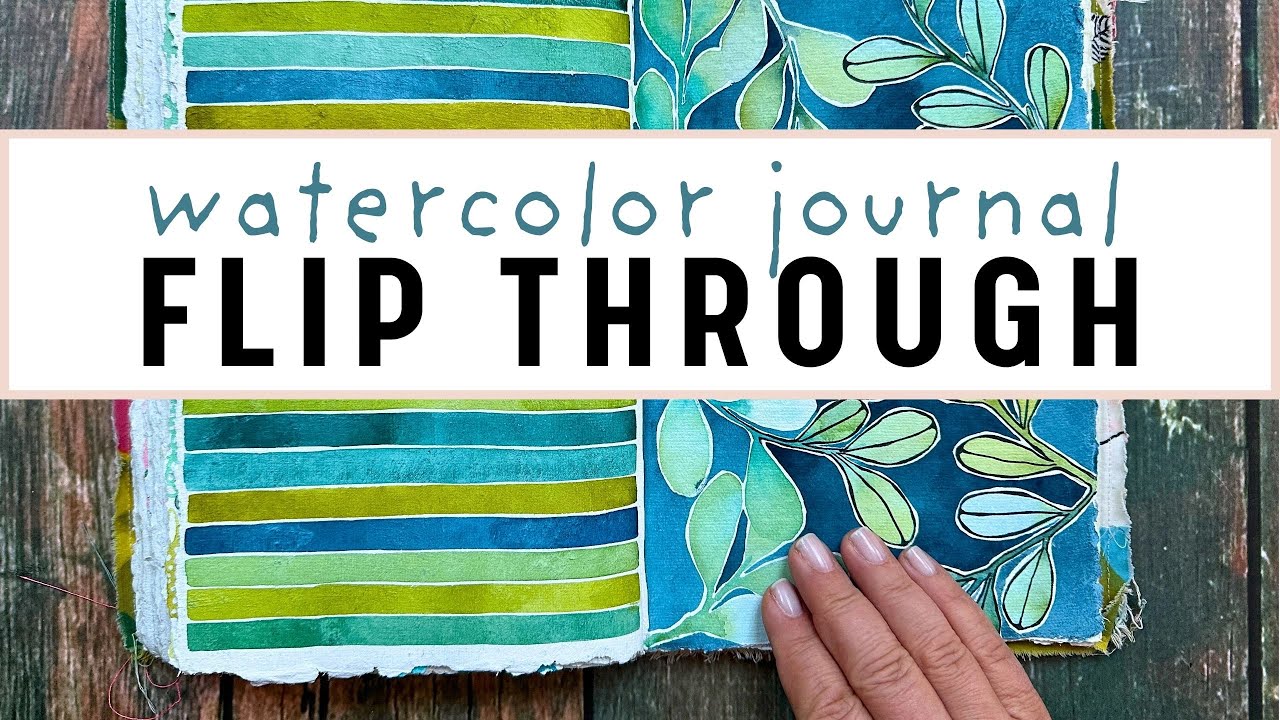 Watercolor Journal Flip Through (Quiet)! Abstract Designs + Hand Lettering