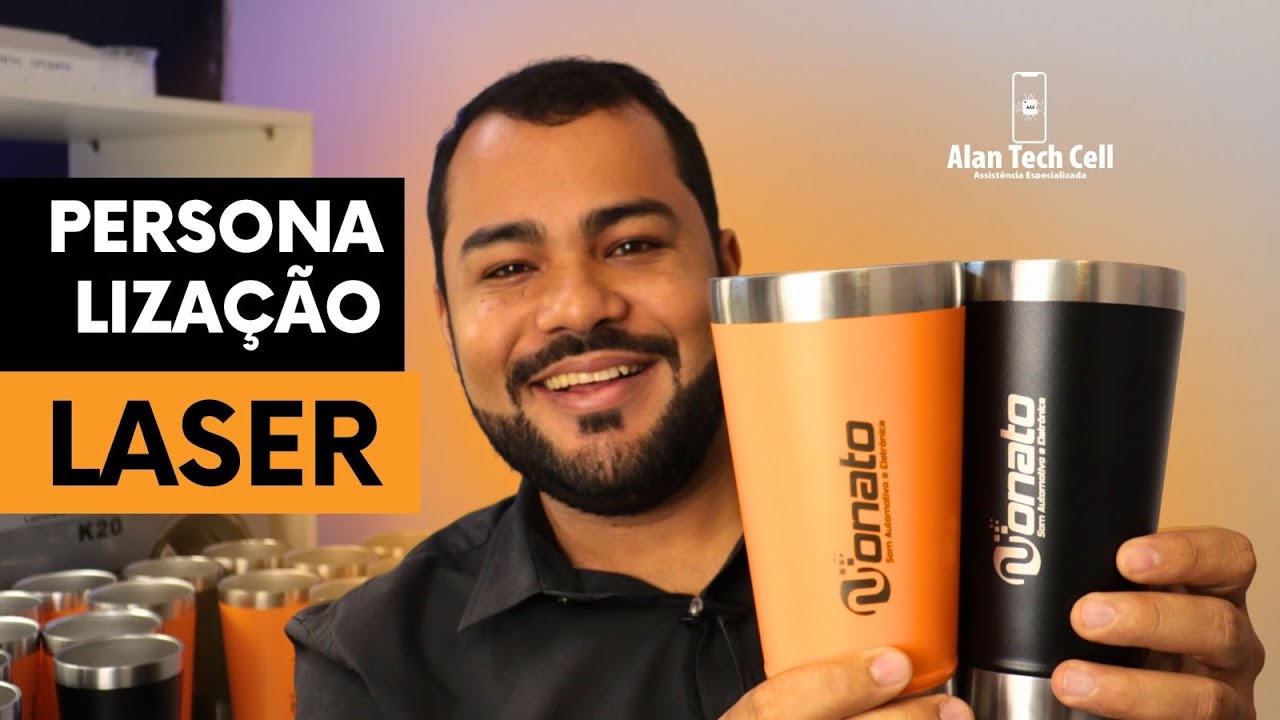 Máquina Laser TBK 958B - gravação de copos térmicos - #alantechcell #tbk958b
