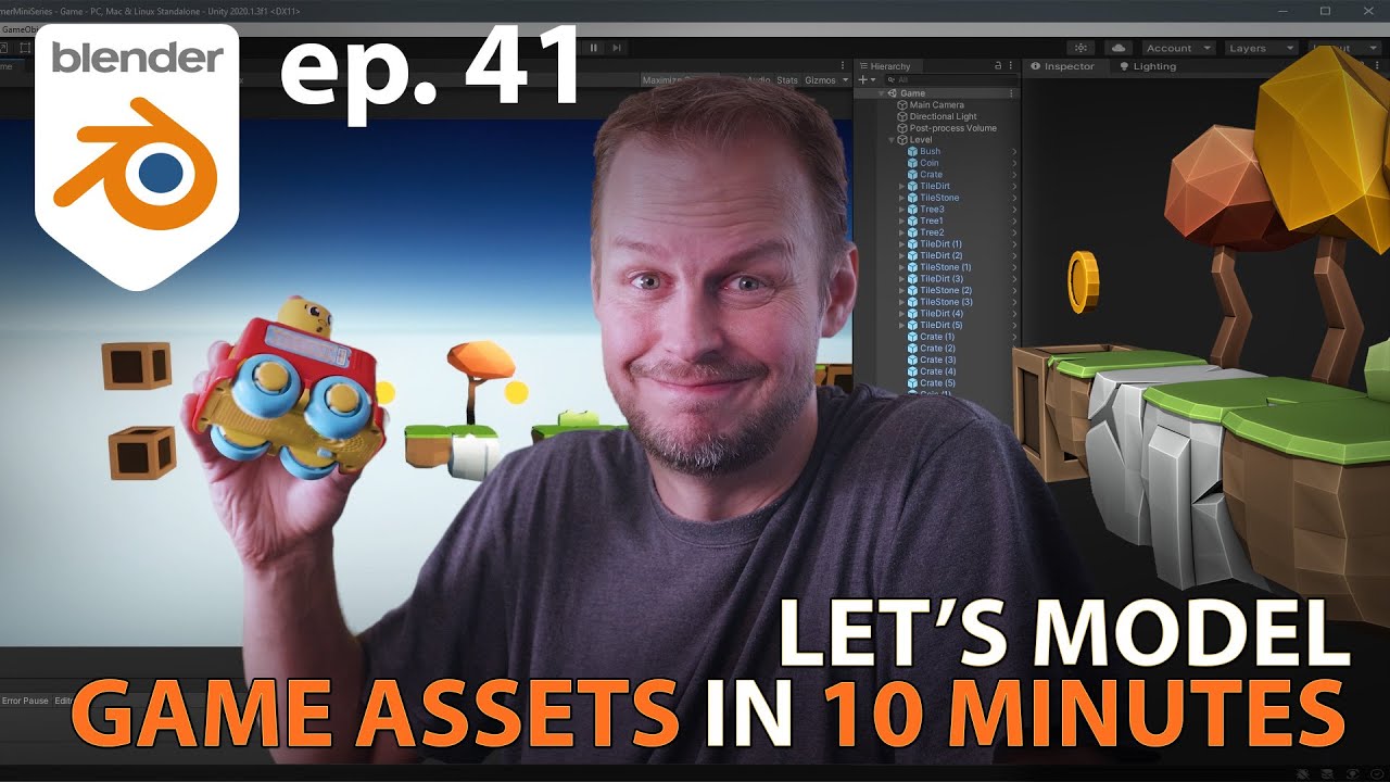Let's Model GAME ASSETS (part 1) in 10 MINUTES - Blender 2.9 - Ep. 41