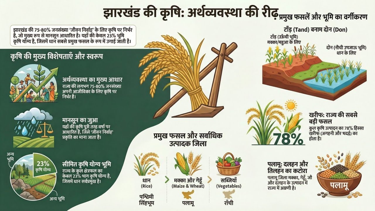 झारखंड की कृषि व्यवस्था | Agriculture of Jharkhand | Jpsc, Jssc cgl etc 