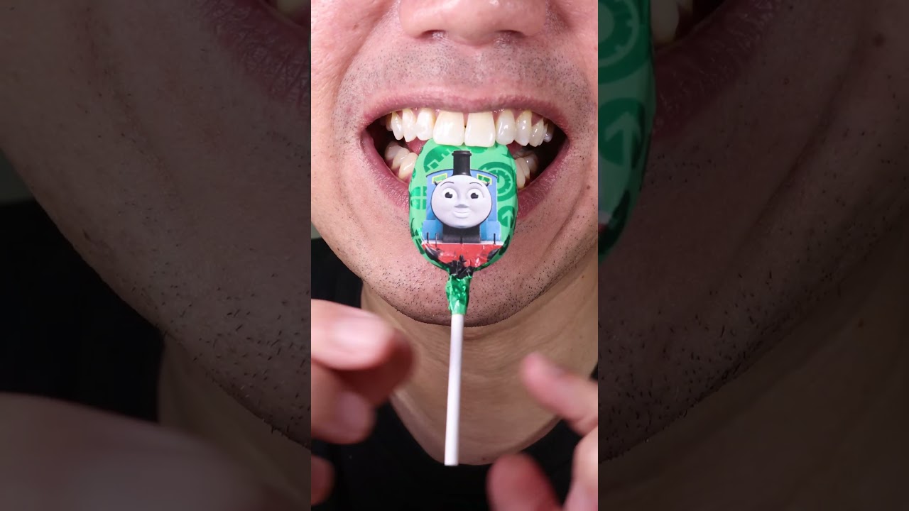 ASMR | Thomas & Friends Crunchy Chocolate Lollipops | Can You Name the Character? 