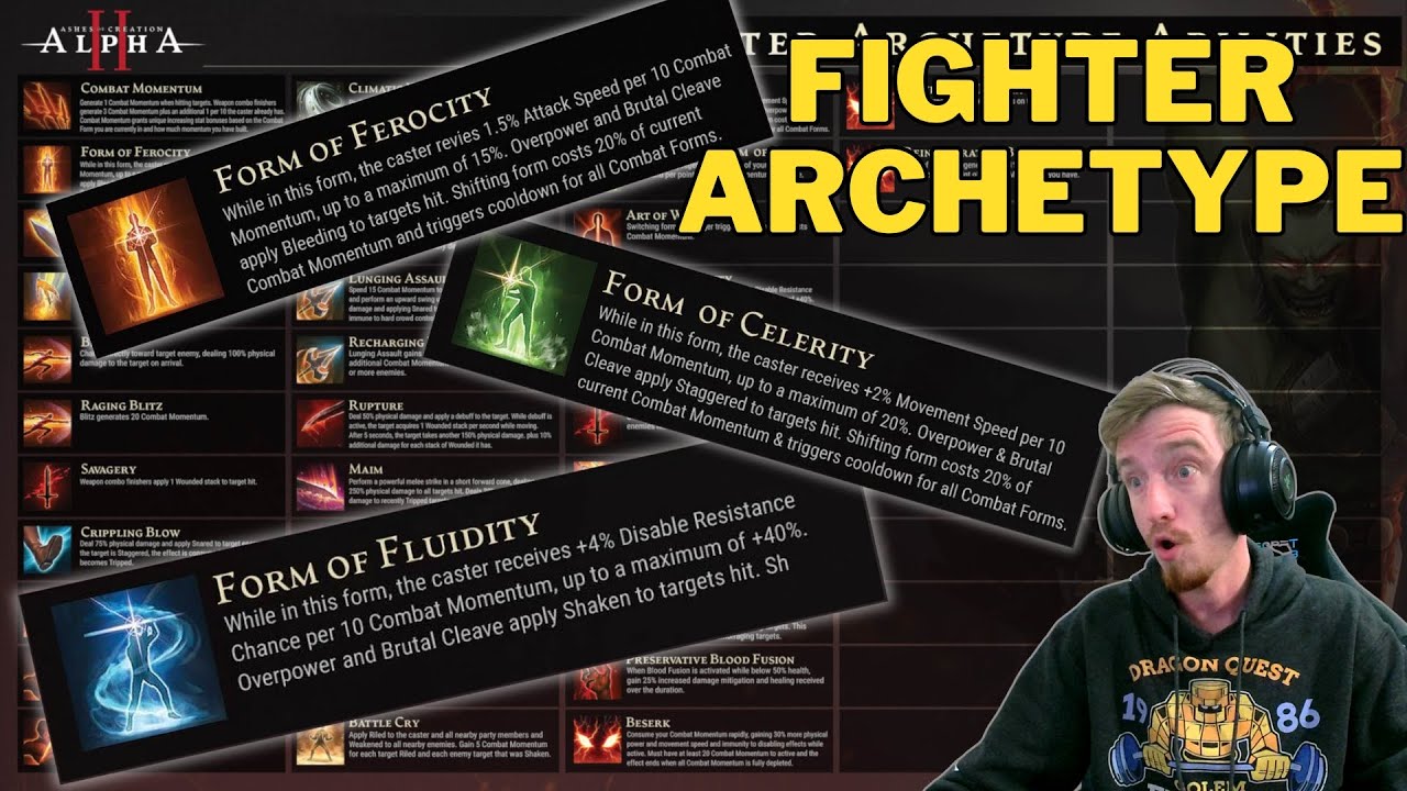 Reading the Fighter Archetype Abilities for the First Time! Ashes of Creation