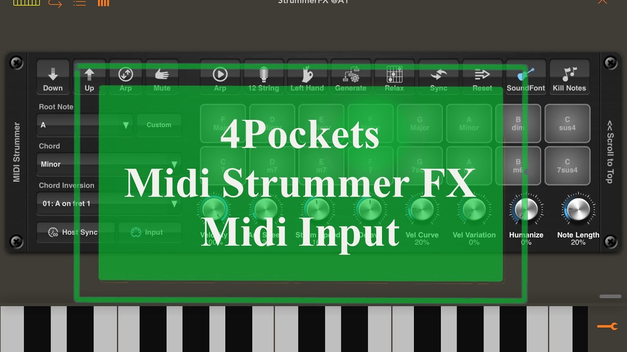 4Pockets Midi Strummer AUv3 - Tutorial: Exploring the App Part 3, Midi Input
