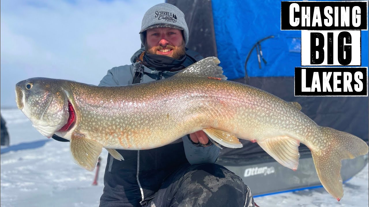 Ice Fishing for BIG Lake Trout in Wisconsin!