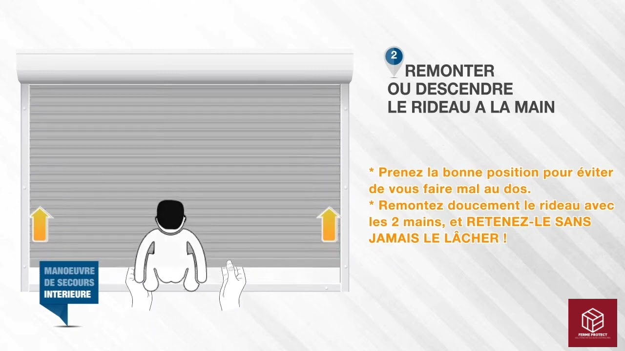 Comment débloquer un rideau métallique bloqué manuellement . Ferme Protect 💯🇲🇫
