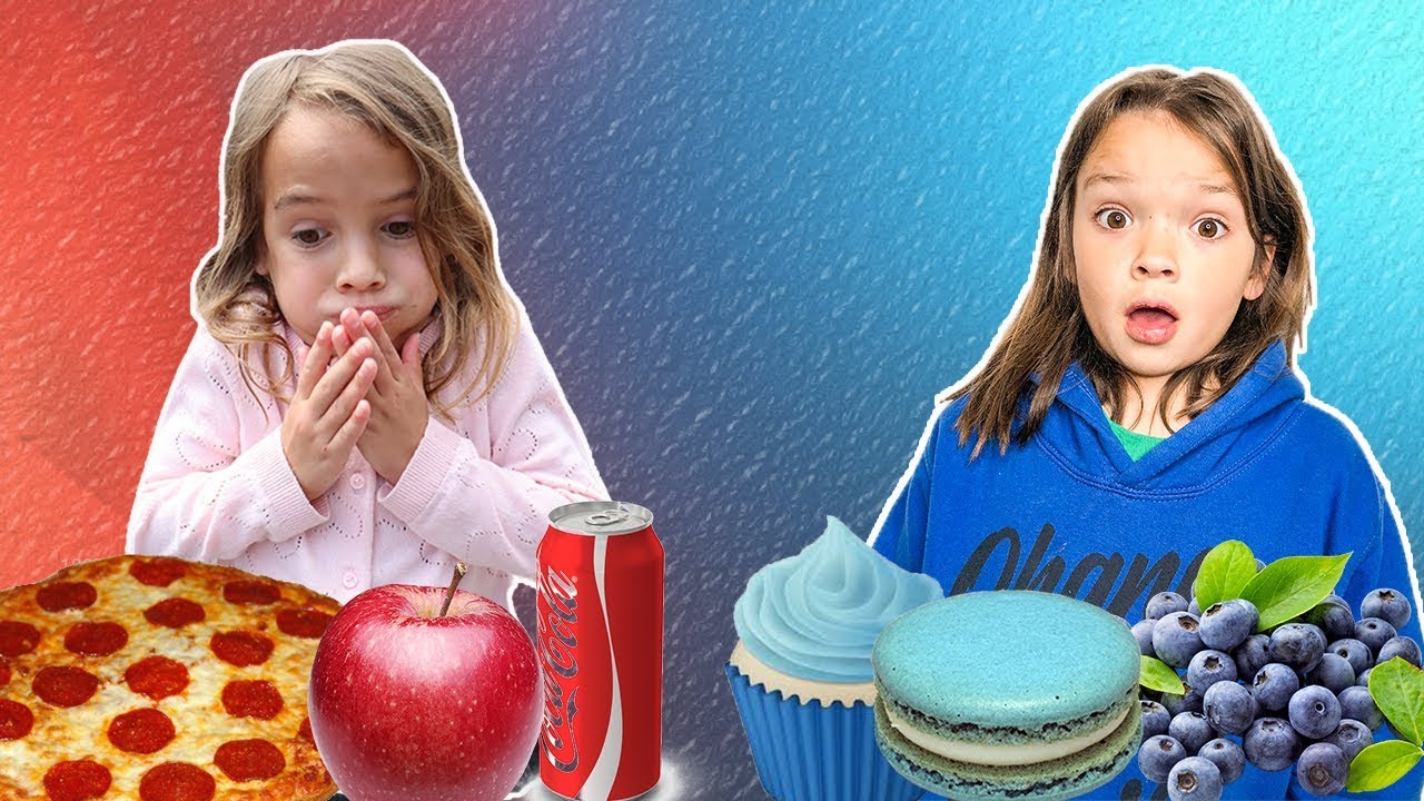 ONLY Eating FAVORITE color for the day!  RED vs BLUE?