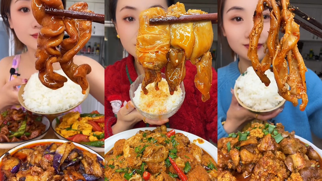 Mukbang Jeroan Daging Babi Pedas Manis Kecap Makanan usus Korea Auto Nagih Banget