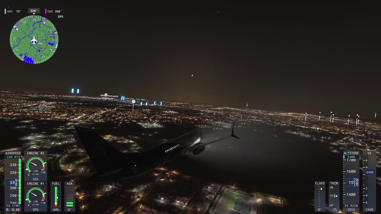 Flugsimulator 2024  London-Heathrow to Amsterdam-Skiphol