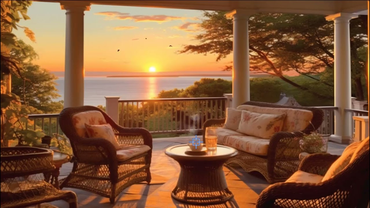 Spring Morning Coffee House Atmosphere with Relaxing Guitar Music and Natural Sounds