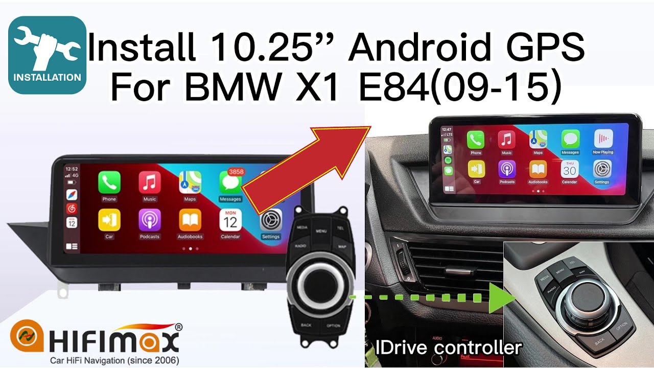 Installation BMW X1 E84 Android GPS Navigation | BMW X1 E84 Android screen Apple CarPlay retrofit!