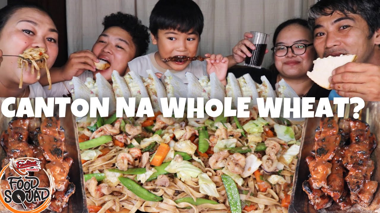 PANCIT CANTON W/ WHOLE WHEAT GUISADO, PORK BARBECUE, BACON EGG SANDWICH PINOY MUKBANG W/ JUST LAFAM
