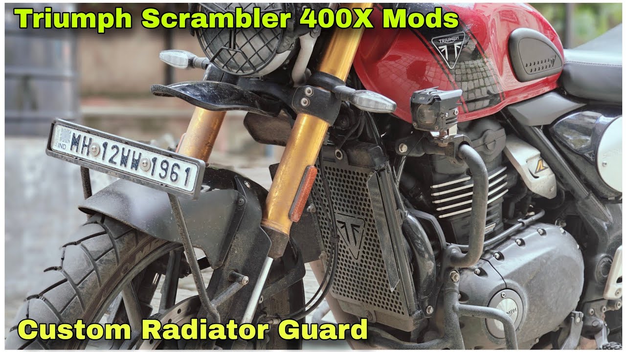 Triumph Scrambler 400X Mods | Custom Radiator Guard with Additional Air Dams for Cooling | DNA VLOGS