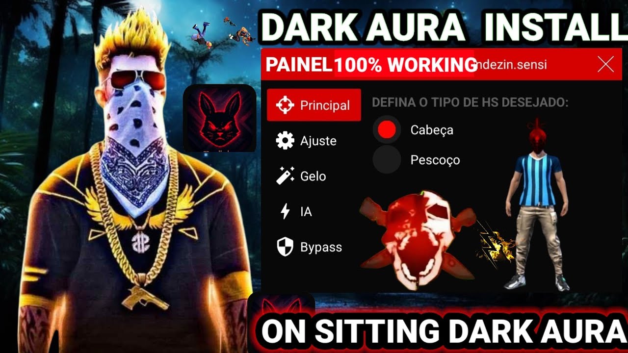 100% Working DARK AURA PANEL 🔥!! ANDROID Setting ON 🇧🇷 Free download FREE Fire set sitting DARK game