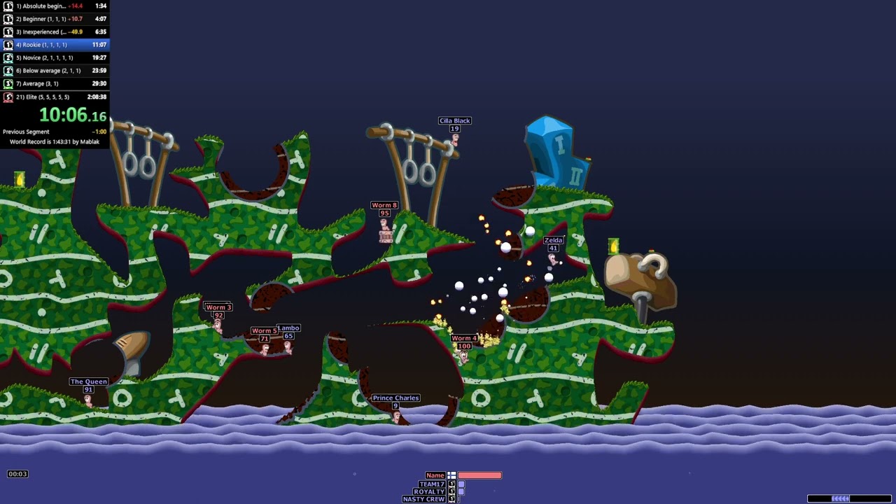 Worms Armageddon - Deathmatch Speedrun in 2:06:24