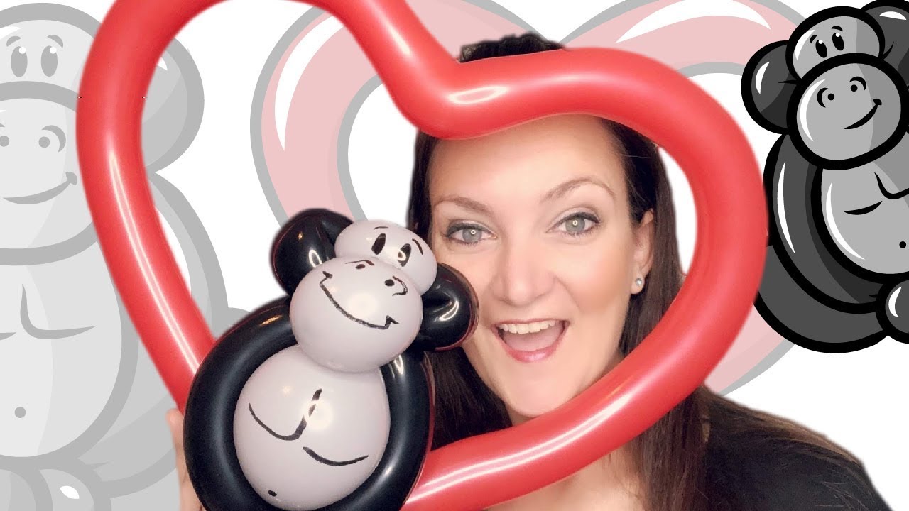 VALENTINE GORILLA Balloon Animal Tutorial - Learn Balloon Animals with Holly!