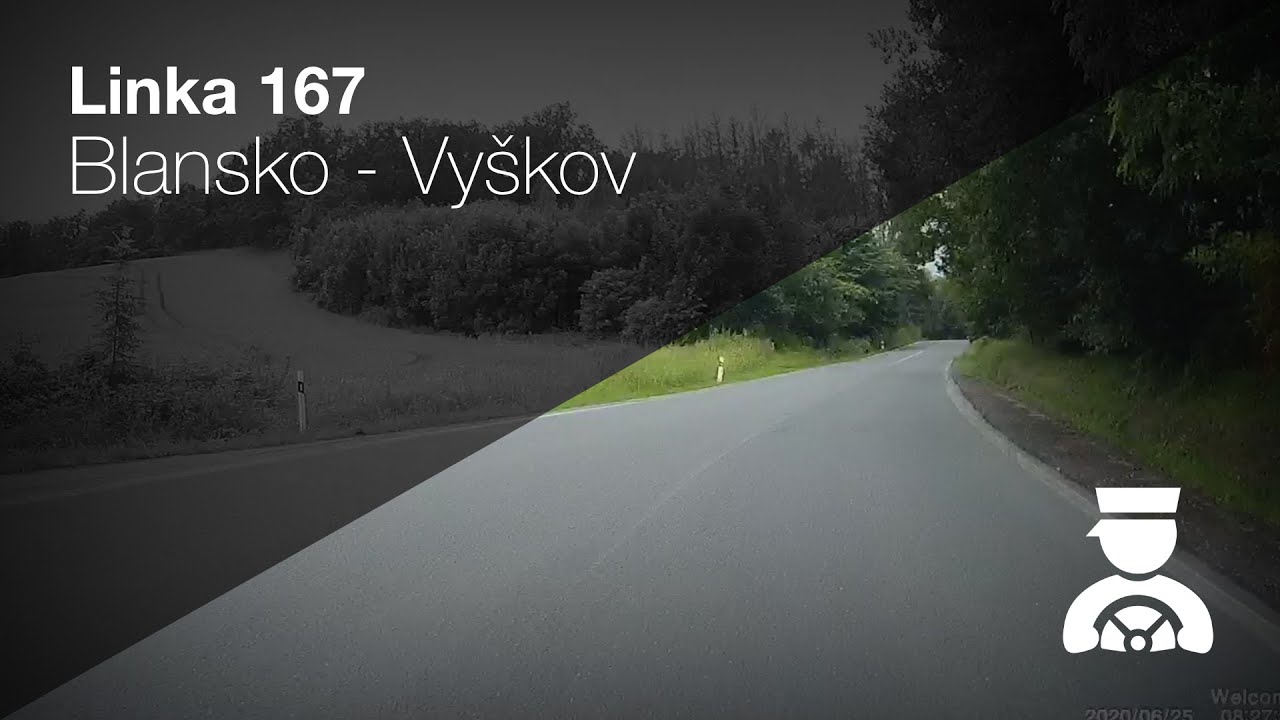 Linka 167: Blansko - Vyškov (zrychlené video)