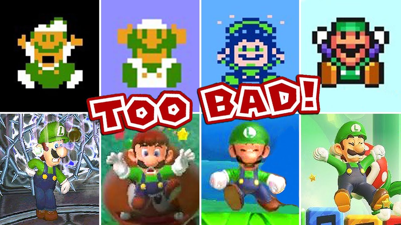 Evolution Of Luigi Death Animations & Game-Over Screens (1983 -  2023)
