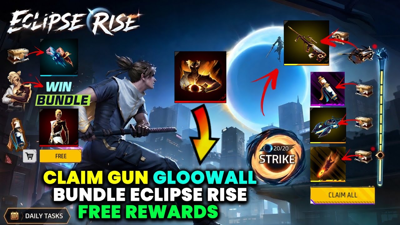 ECLIPSE RISE EVENT ALL FREE REWARDS 🔥 -para SAMSUNG,A3,A5,A6,A7,J2,J5,J7,S5,S6,S7,S9,A10,A20,A30,A50