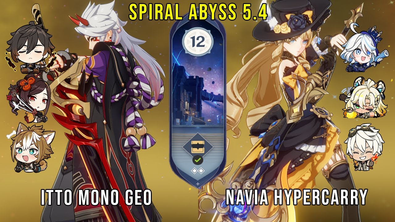 C0 Itto Mono Geo and C0 Navia Hypercarry | Genshin Impact Abyss 5.4 Floor 12 9 Stars