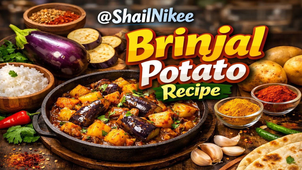 Live Cooking At Home Brinjal Potato Recipe 😋❤ #livecooking #desirecipe #live #recipe
