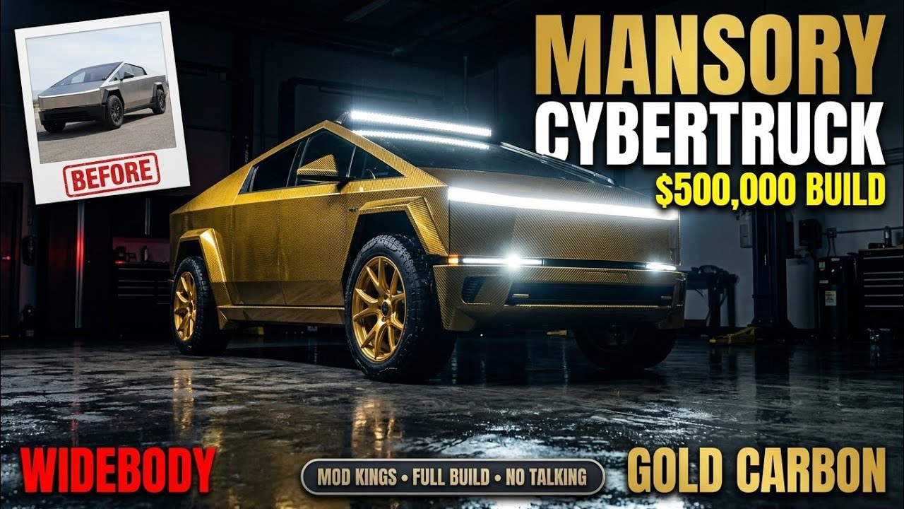 We Built a $500,000 Mansory Gold Carbon Tesla Cybertruck | Full Build No Talking