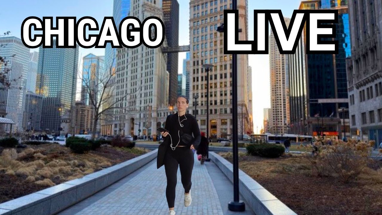 Chicago LIVE Downtown Evening Walk (March 13, 2026) No Talking City Sounds 42°F