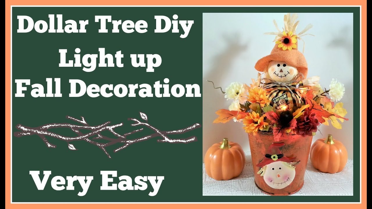 Dollar Tree Diy Fall Light Up Decoration 🍁 Super Easy Project