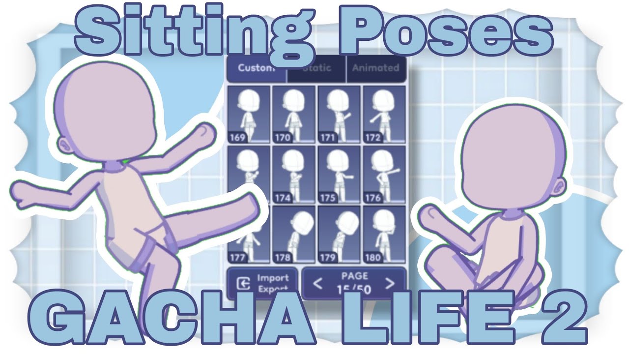 All Sitting Poses From Gacha Club in Gacha Life 2 | Amethyst