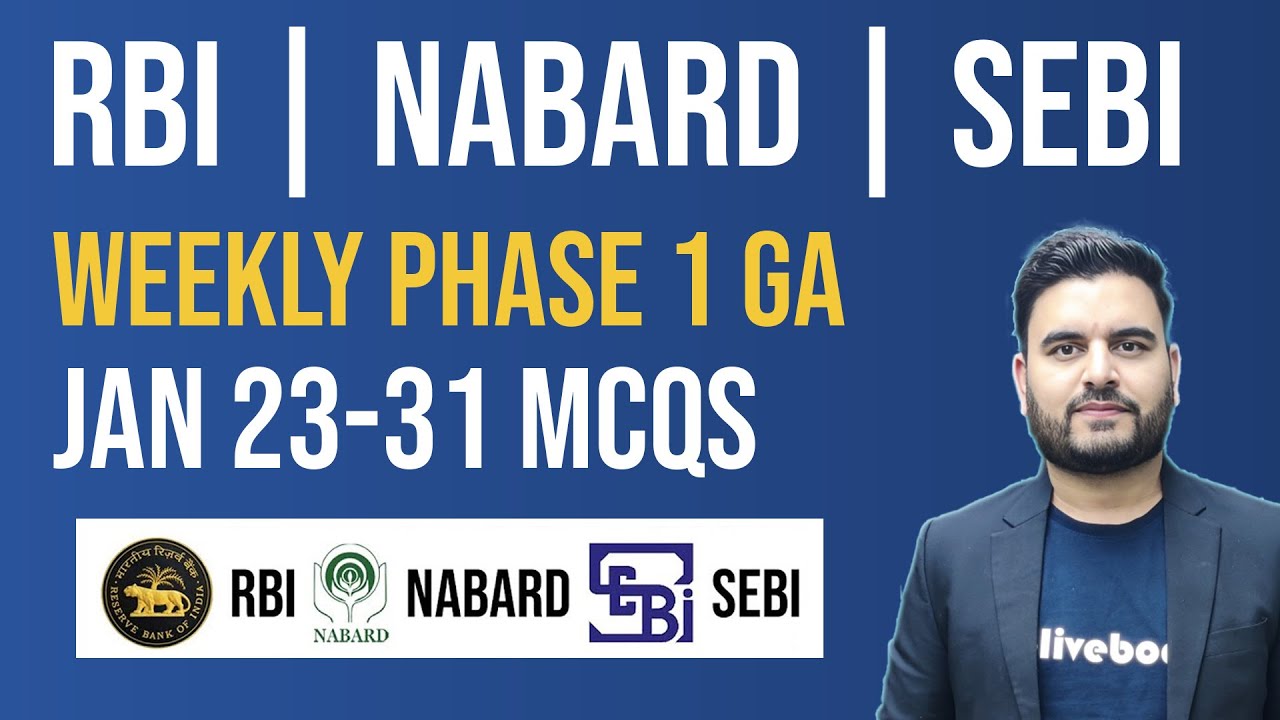 General Awareness | 23 - 31 January | Current Affairs for RBI Grade B 2026 | SEBI | NABARD