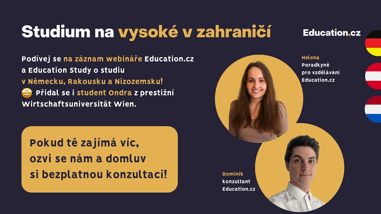 Webin&aacute;ř o studiu na V&Scaron; v Rakousku, Německu a Nizozemsku - Education.cz