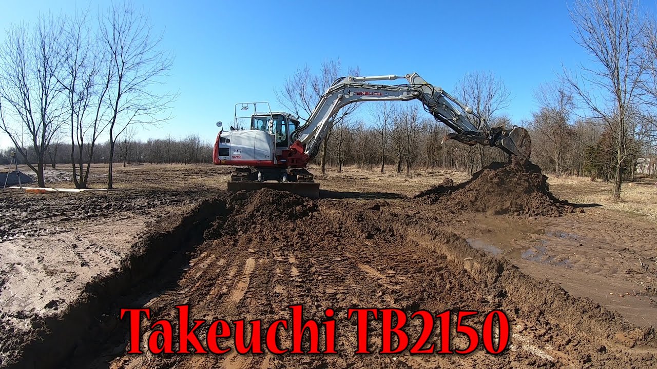 Cutting Out Mud With The Takeuchi TB2150 For The Train Track