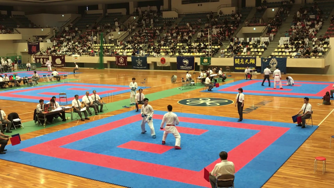 空手道2019 立花彪貴(近畿大学)vs藤井勇汰(大阪体育大学)オープントーナメントエクセレント２回戦