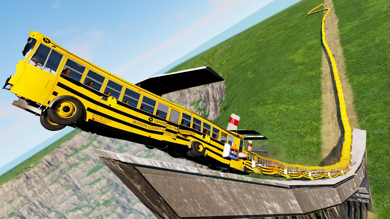 Longest Bus Crashes #2 - Beamng drive