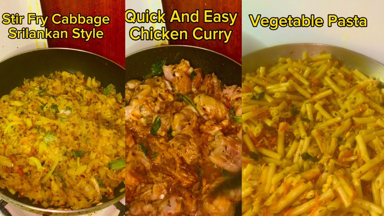 ASMR COOKING VIDEO COMPILATION/Vegetable Pasta /Cabbage Stir Fried/Quick And Easy Chicken Curry