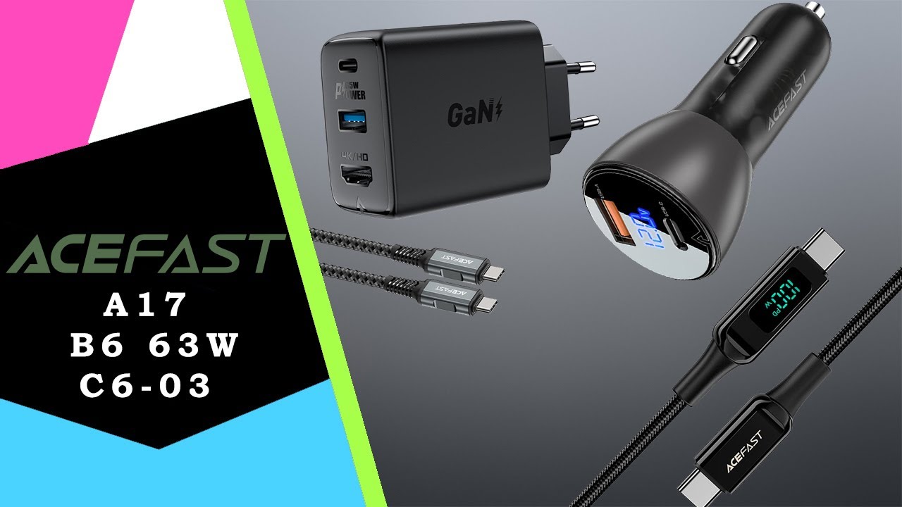 Acefast ⚙️ ładowarka samochodowa, sieciowa i USB z wyświetlaczem LED / Recenzja 4K
