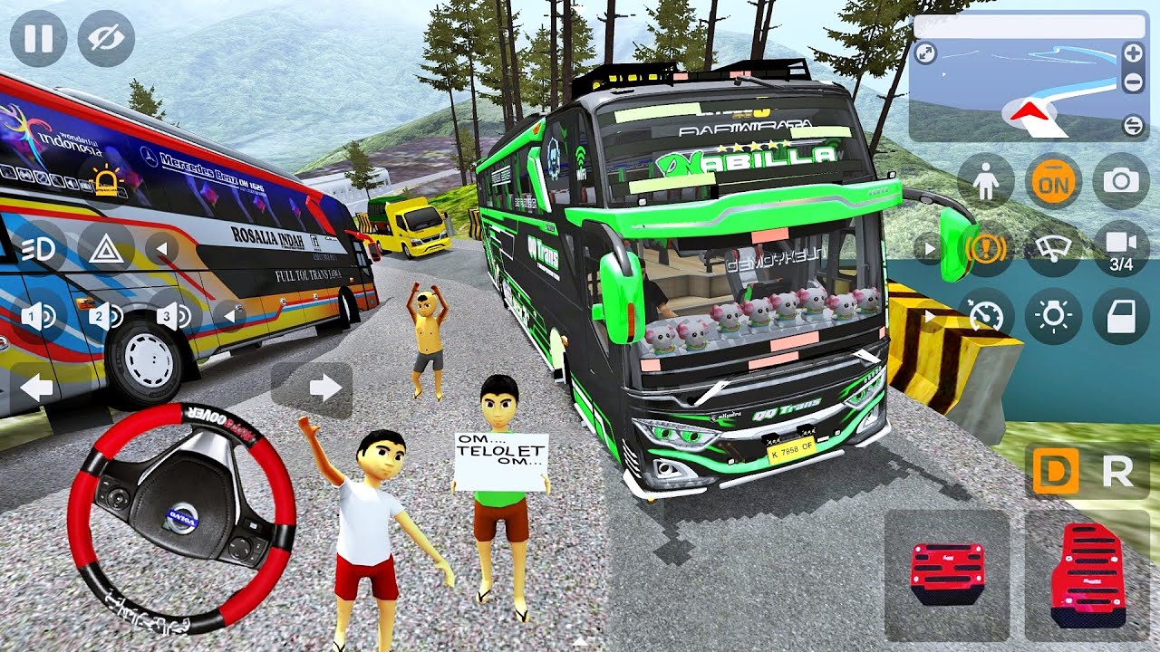 Bus Pariwisata QQ Trans Nabilla 18 Corong Atas Bawah Jumpa Bocil Telolet Pada Joget Di Bukit Bintang