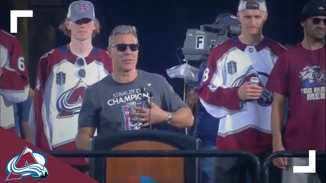 Jared Bednar gives emotional speech at Avs Stanley Cup rally