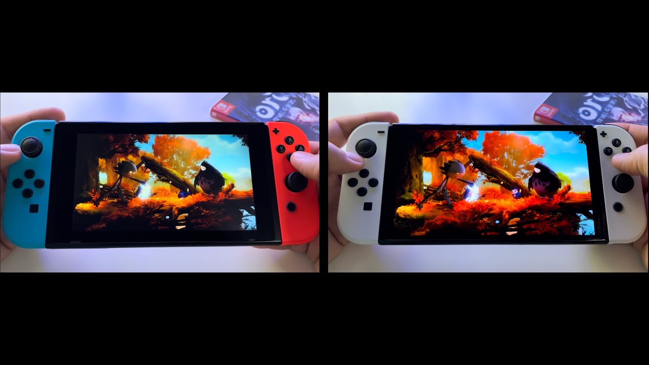 Switch OLED vs Switch V2 - Ori and the Will of the Wisps gameplay comparison