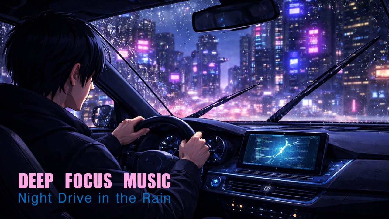 Deep Focus Music – Night Drive in the Rain | Deep House and Ambient Techno