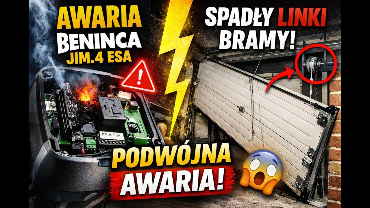 Beninca JIM.4 ESA padł w akcji! A brama garażowa… spadła na linkach 😱