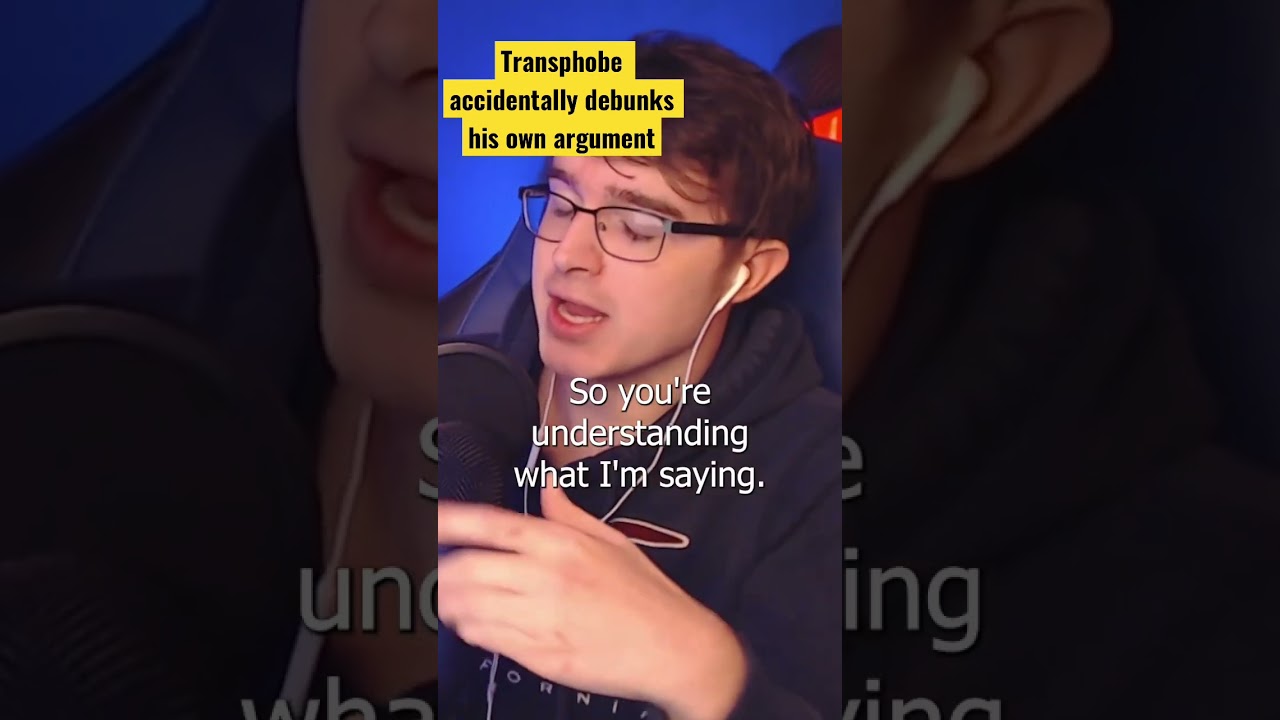 Transphobe accidentally disproves his argument 🤣 #hunteravallone #shorts #lgbt