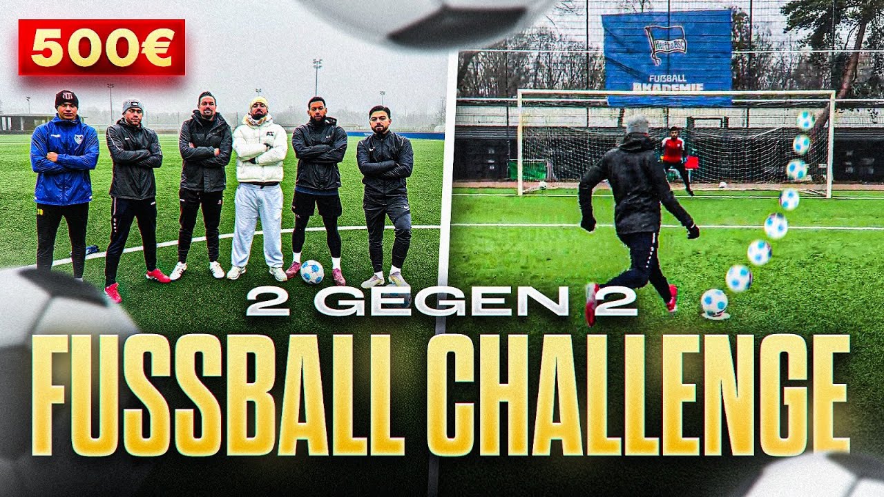 2 vs 2 UM 500€! 🤑 | Bilal Kamarieh Fußballchallenge ⚽️