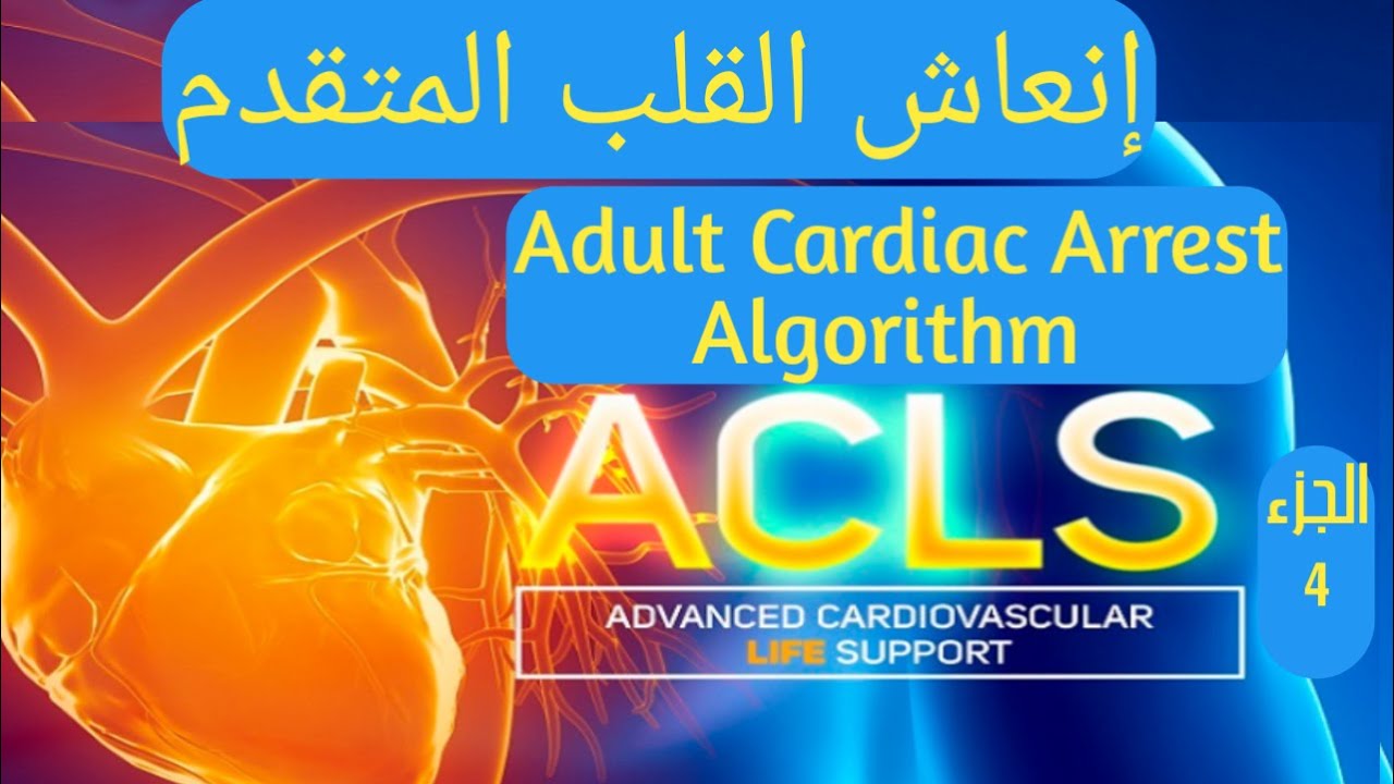 أسباب توقف عضلة القلب . كيفية التعامل مع توقف عضلة القلب . ADULT CARDIAC ARREST ALGORITHM . ACLS