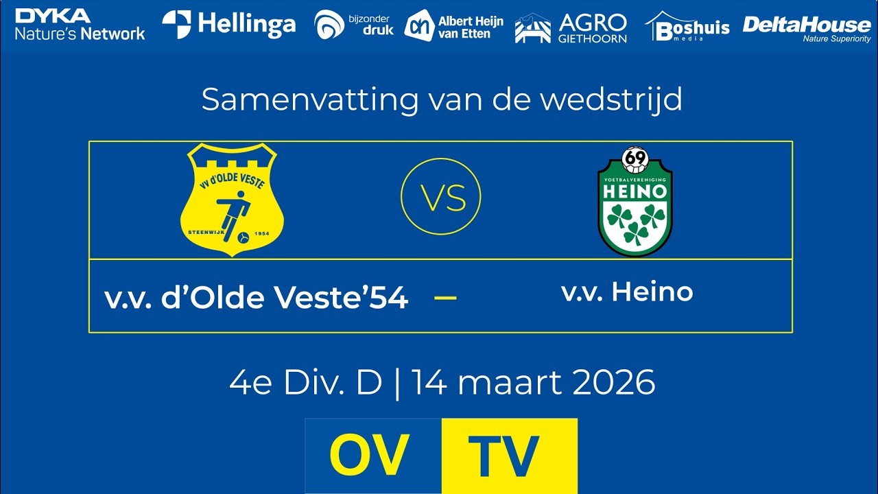OV-TV | Samenvatting | v.v. d'Olde Veste '54 - v.v. Heino | 14-03-2026 | 4e Div.D