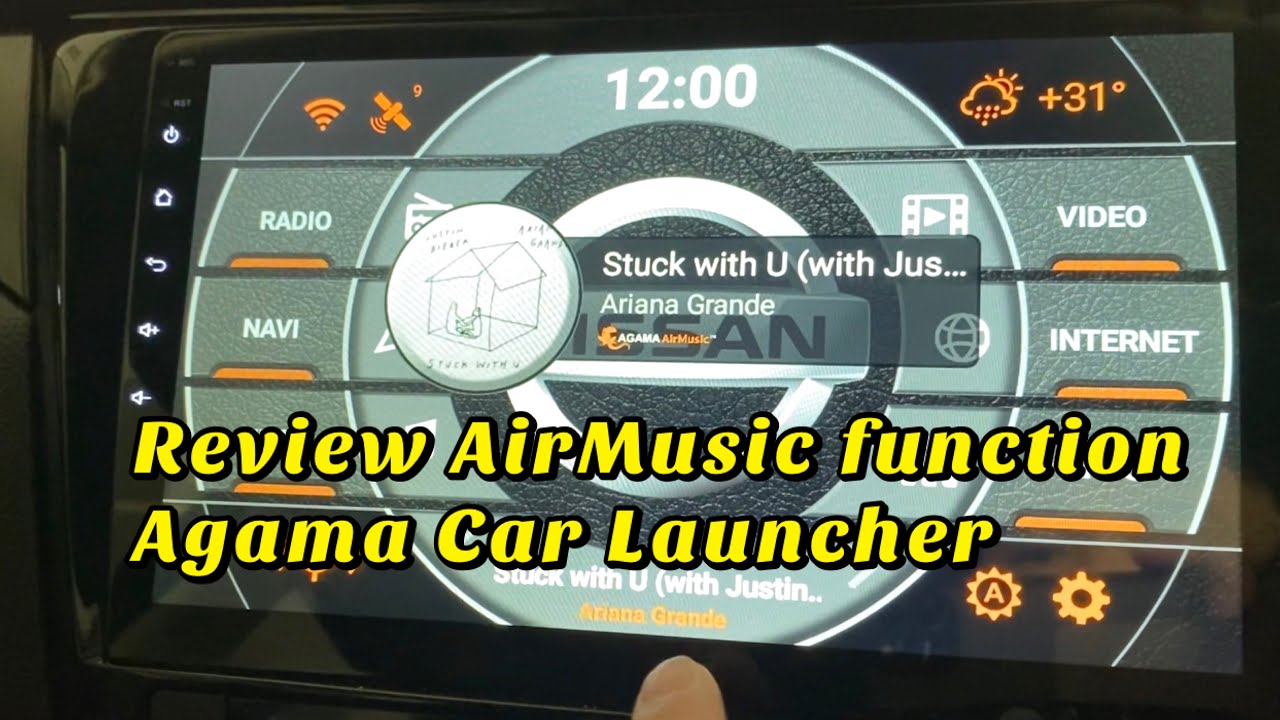 Обзор функции AirMusic на устройстве Agama Car Launcher — работает со Spotify