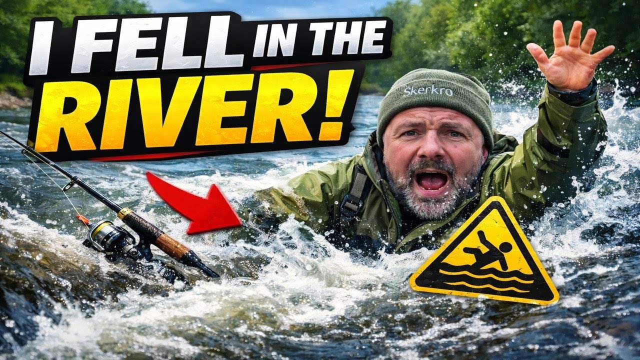 I fall in the river pike fishing