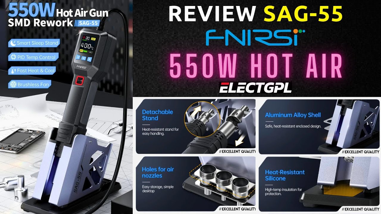 Soldador Hot Air Fnirsi SAG-55 | Unboxing Review Teardown