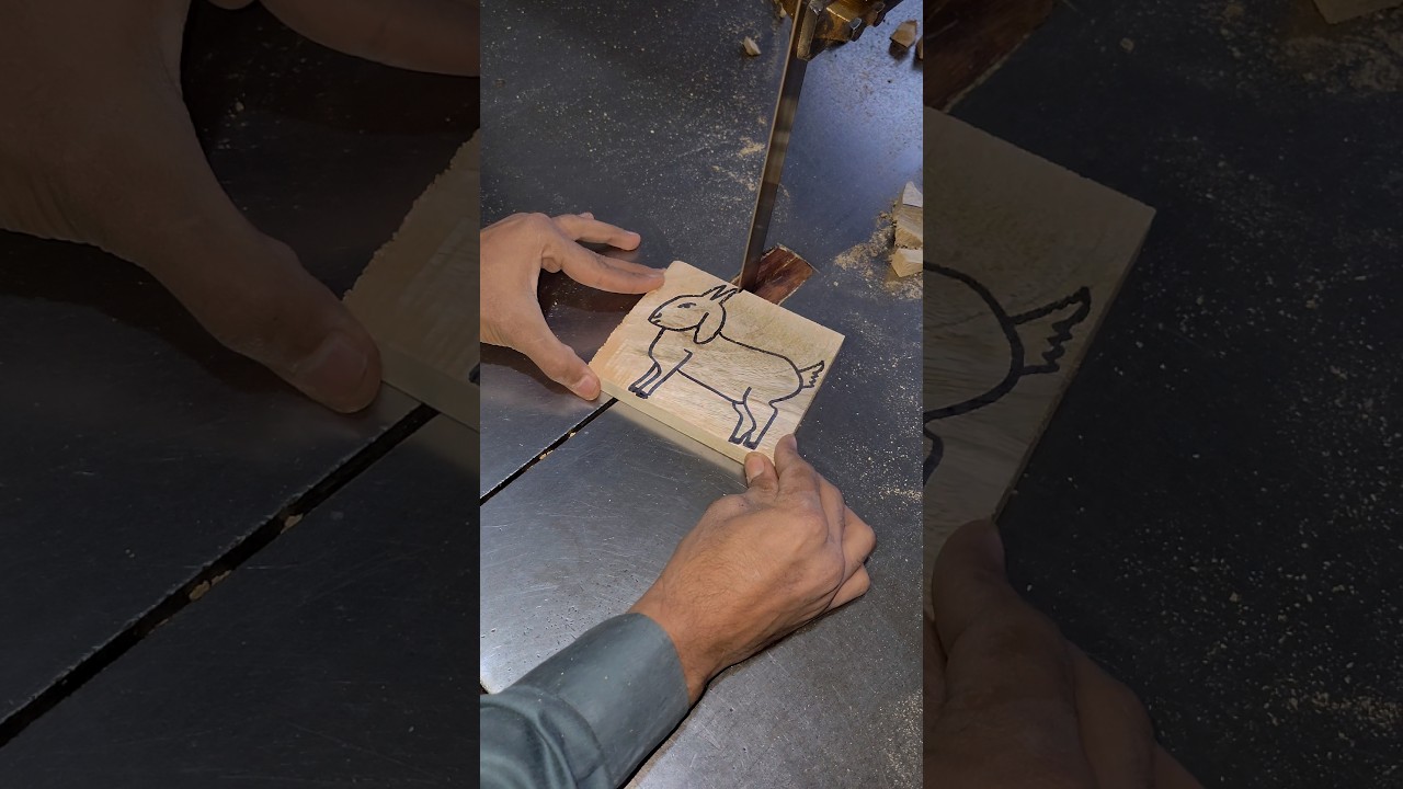 🐐 Handmade Wooden Goat Toy | Satisfying Scroll Saw Wood Cutting #Shorts#Usawoodworking#woodentoys